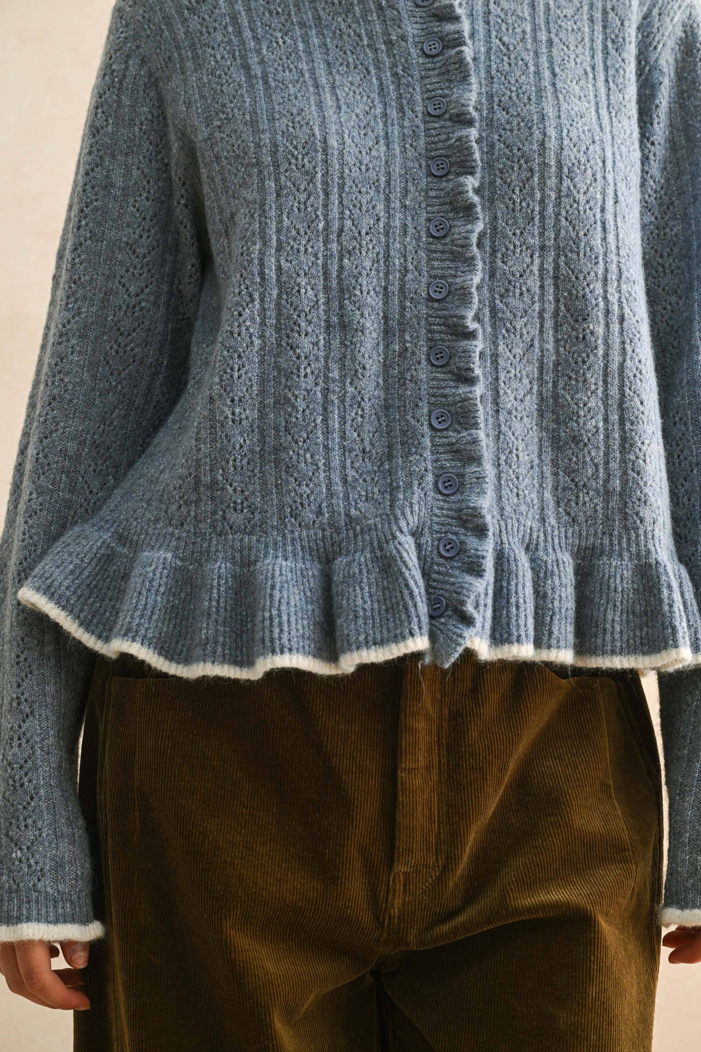 MIOU MUSE - Ruffled Detail Cardigan