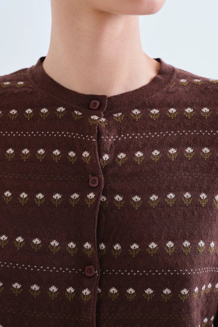 Compania Fantastică Cardigan with Embroidered Flowers