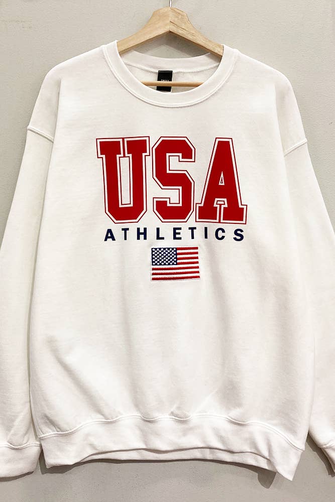 Sweet Claire - USA Athletics Embroidered Sweatshirt