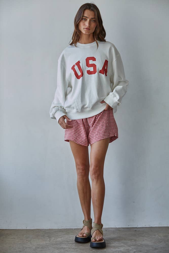 By Together -Knit Cotton Polyester French Terry Crew USA Pullover