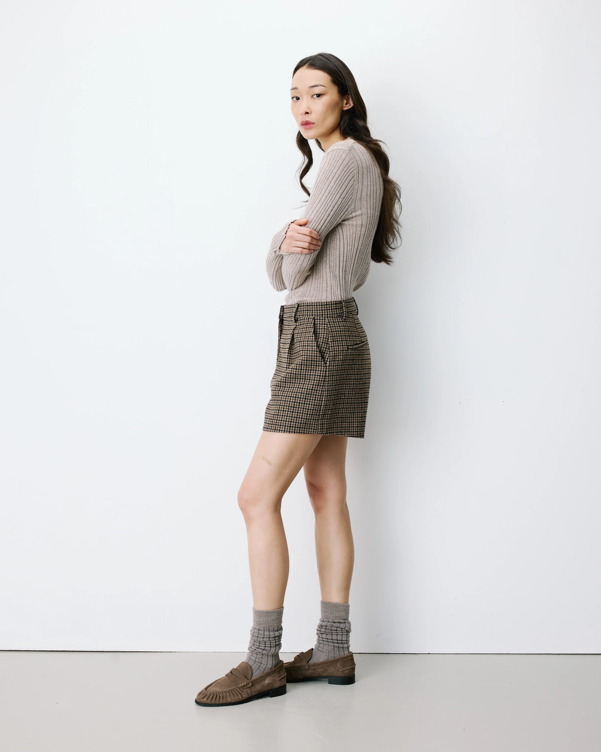 Grace & Mila Houndstooth Tailored Shorts