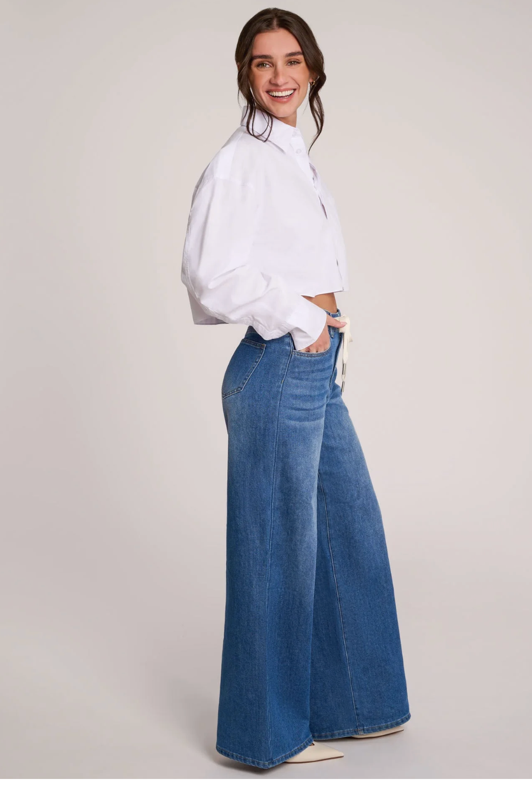Lily Wide Leg Jeans/ Crocus