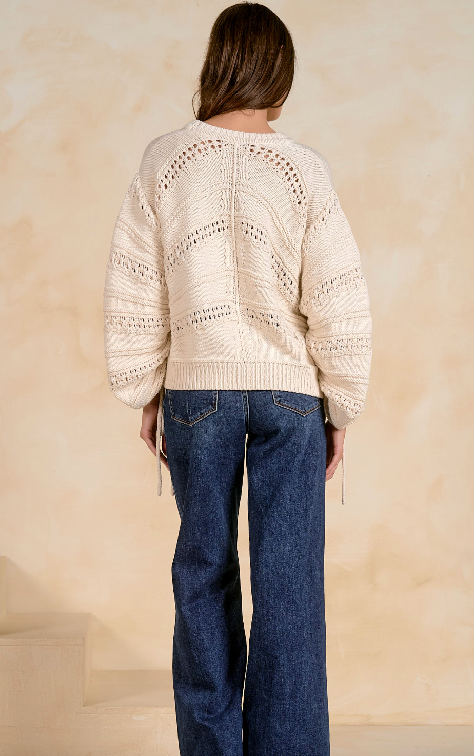 Elan Open Knit Tie Sweater