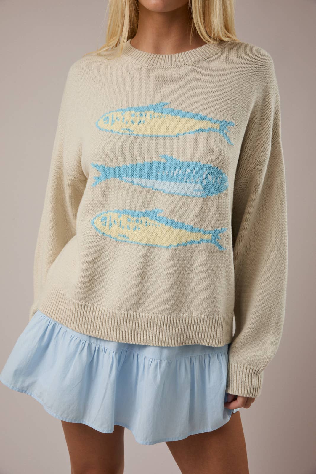 LE LIS - ROUND NECK 3 SARDINES SWEATER TOP