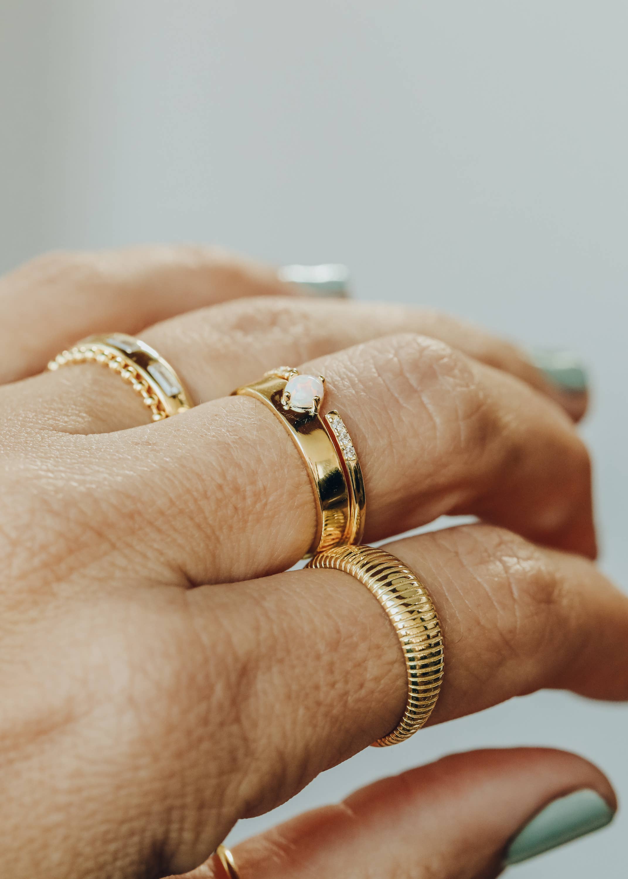Gold Rings - Ridged