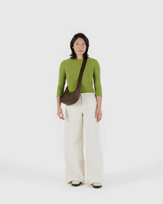 Recycled Leather Crescent Bag BAGGU