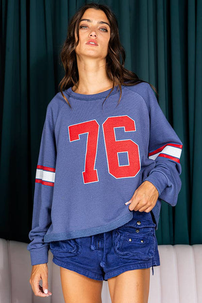 76 Graphic Retro Sporty Sweatshirt