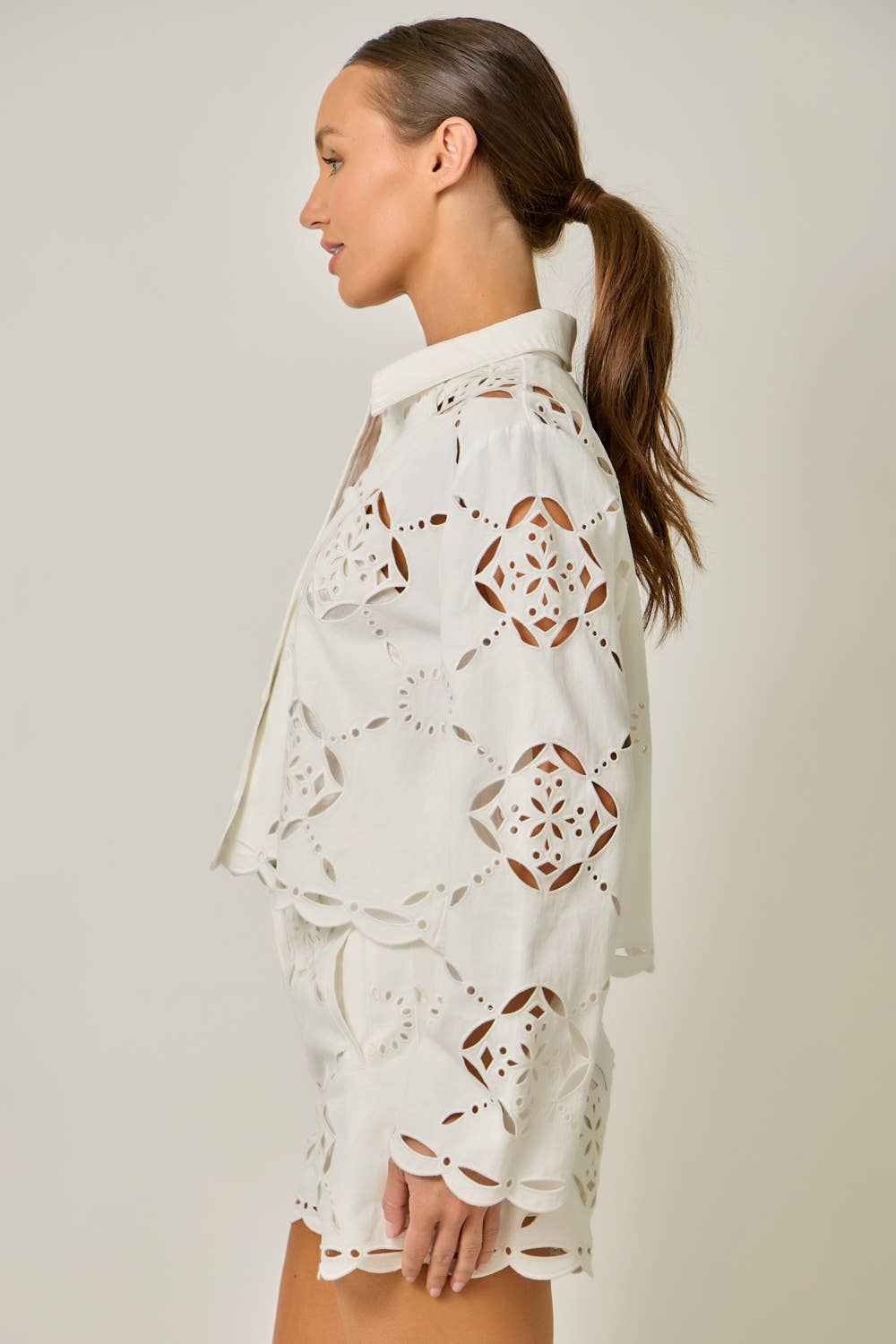 Mystree  Eyelet Embroidered Jacket