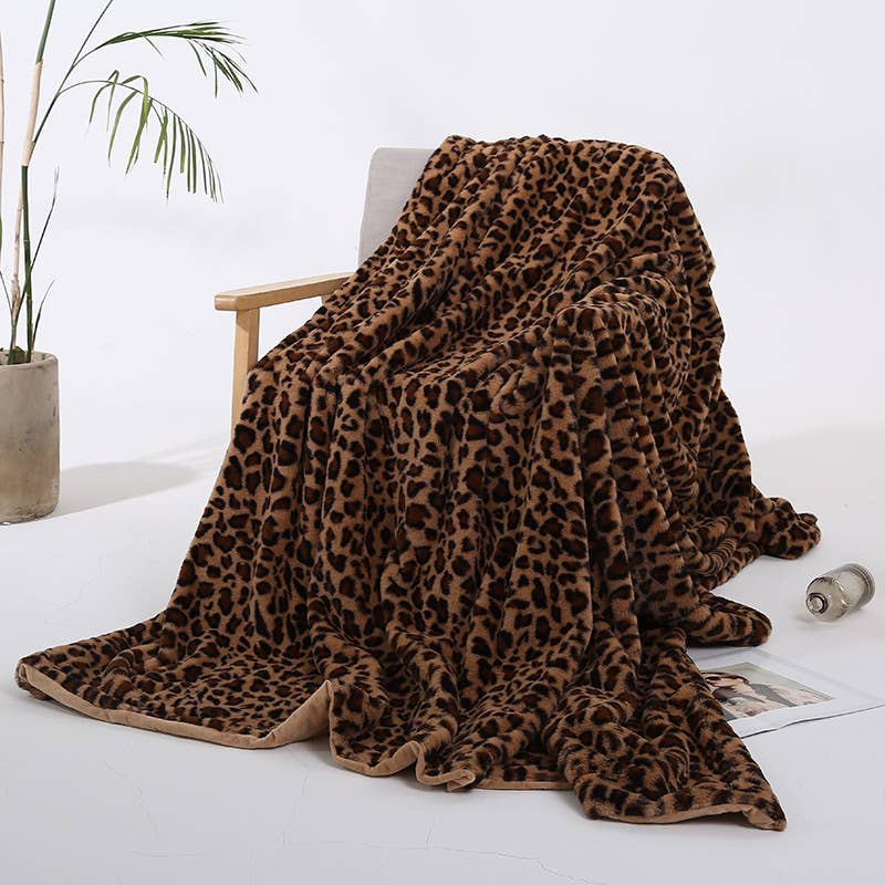 Leopard Fluffy Throw Blanket