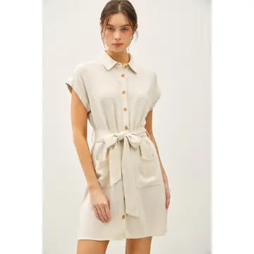 Button Up Short Sleeve Dress