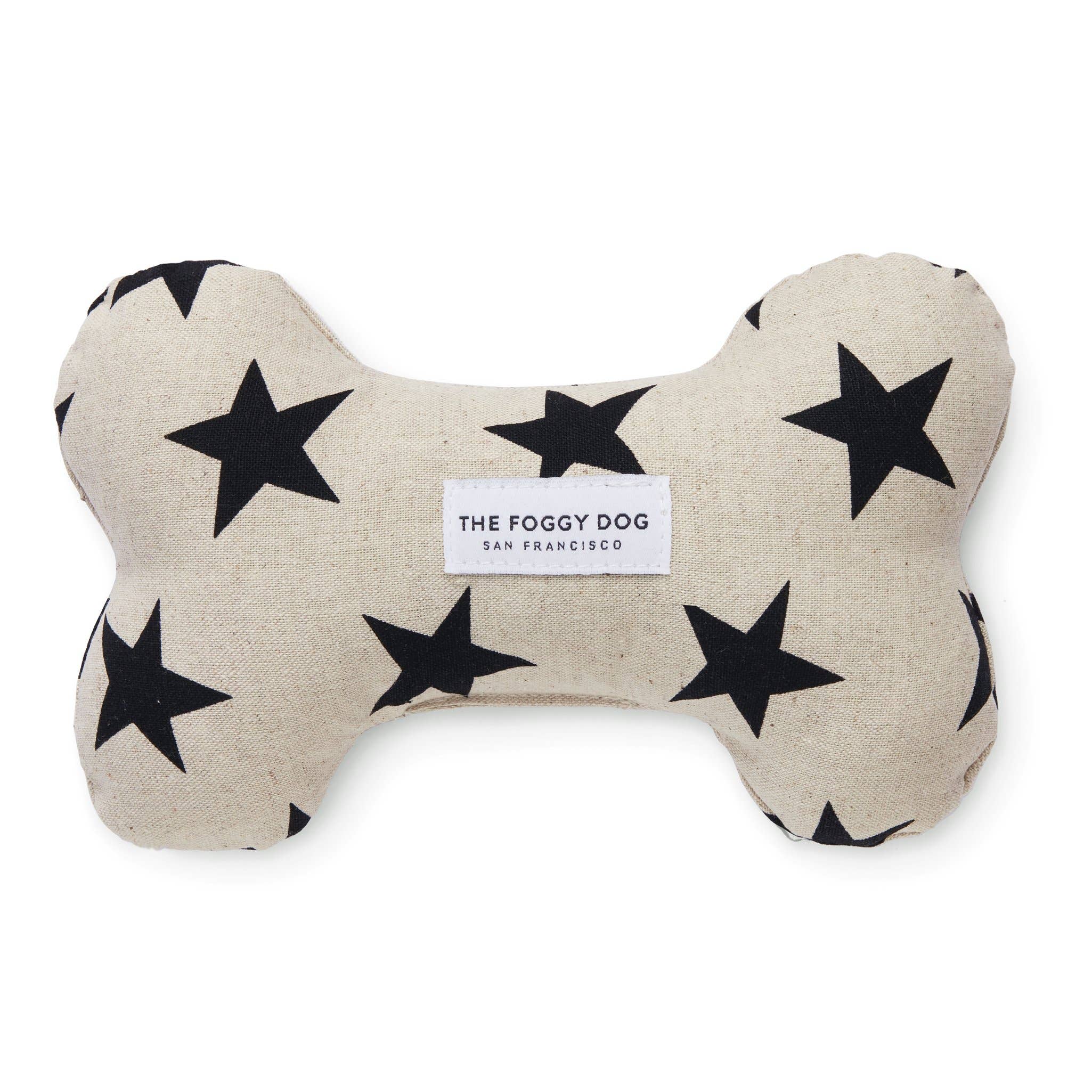 Black Stars Dog Bone Squeaky Toy