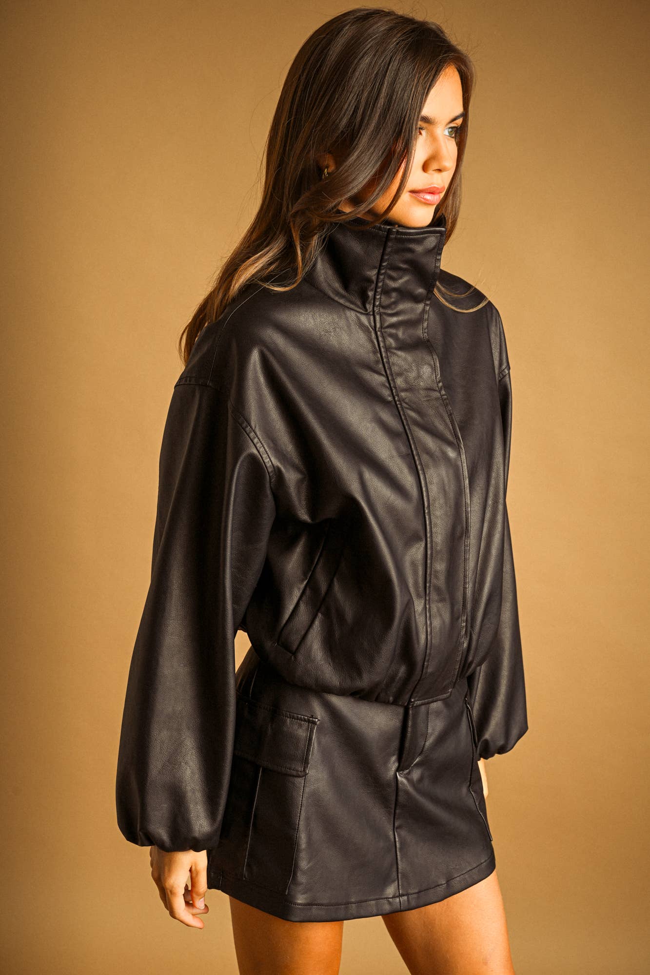 MIOU MUSE -  FAUX LEATHER BALLON JACKET