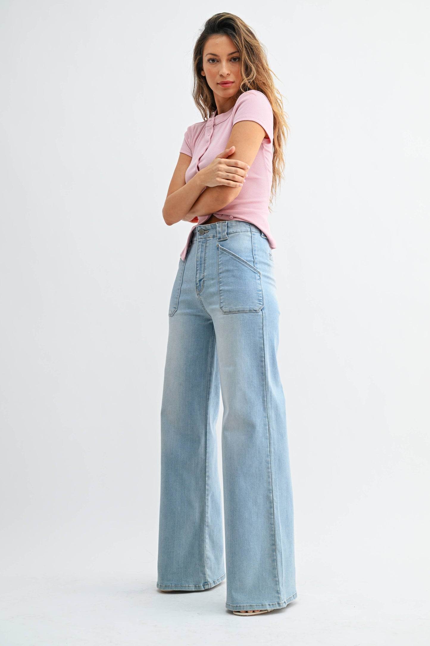 JBD -  Patch Pocket Wide Leg Flare