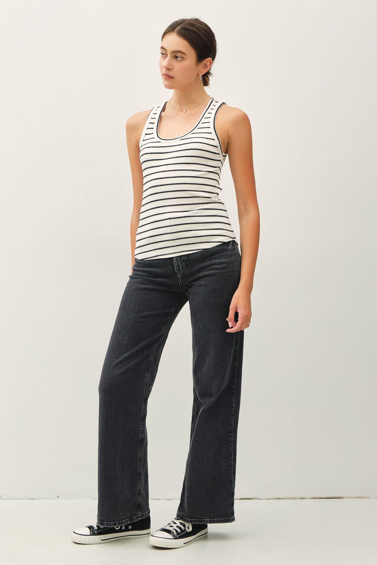 Be Cool - STRIPED RIBBED TANK TOP
