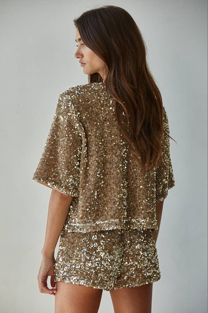 By Together - Woven Sequin Top