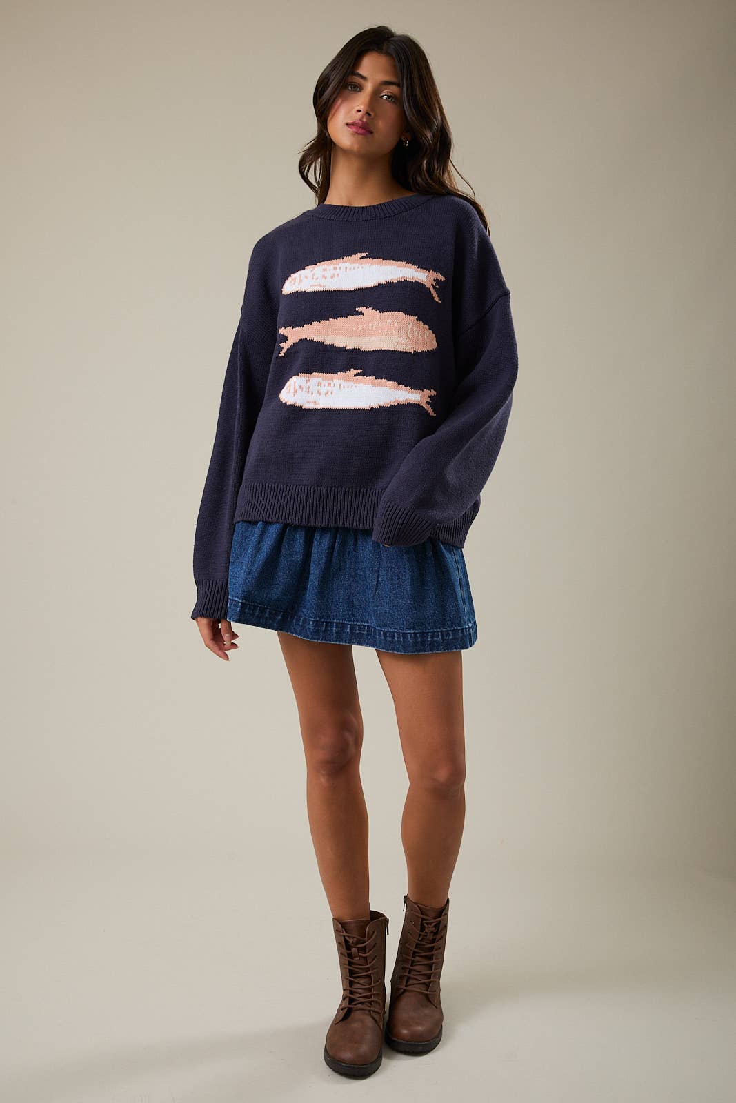 LE LIS - ROUND NECK 3 SARDINES SWEATER TOP