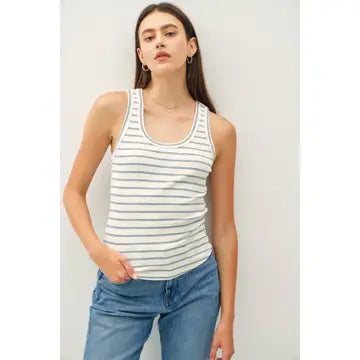 Striped Ribbed Tank Top