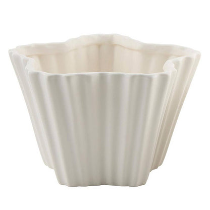 White Crimped Ceramic Bowls