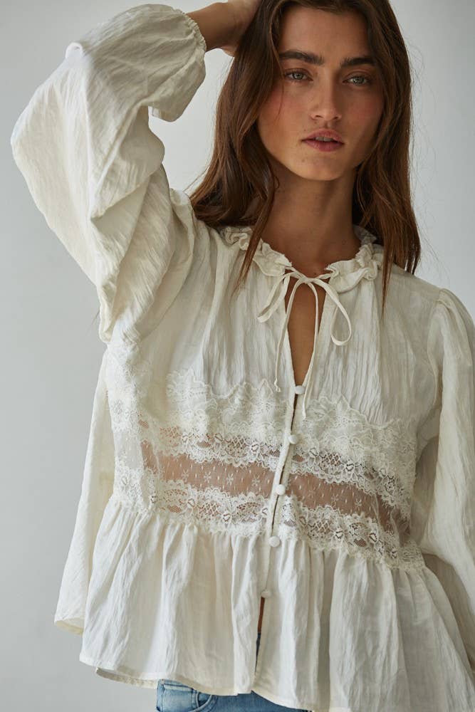 By Together - Lace Detail Blouse
