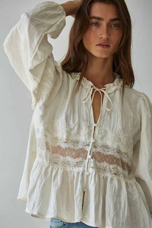 By Together - Lace Detail Blouse