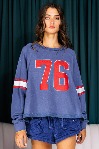 76 Graphic Retro Sporty Sweatshirt