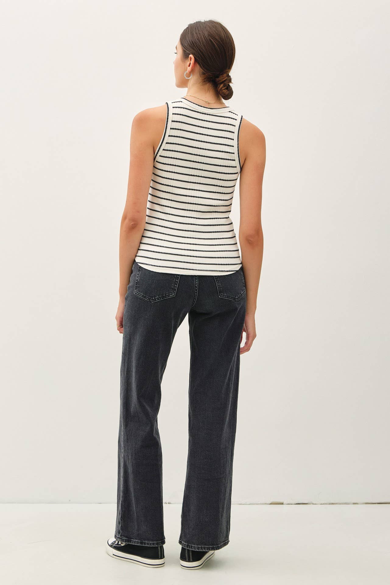 Be Cool - STRIPED RIBBED TANK TOP