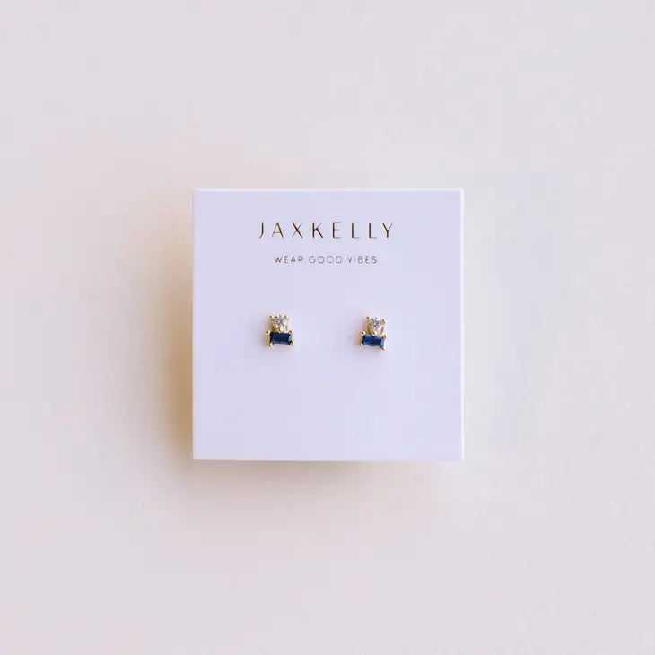 JaxKelly - Double Stud Stack - Sapphire - Earring