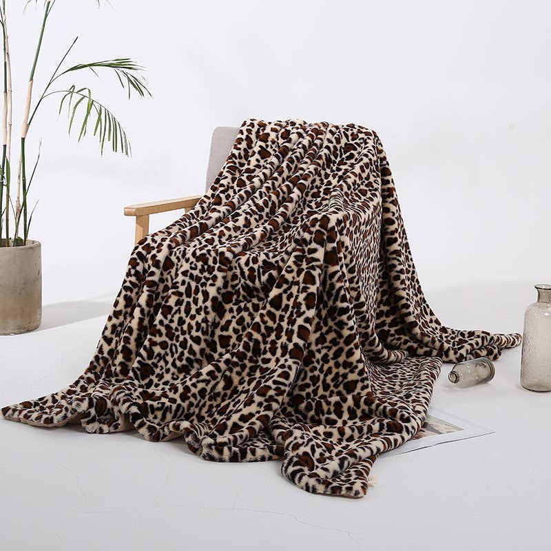 Leopard Fluffy Throw Blanket