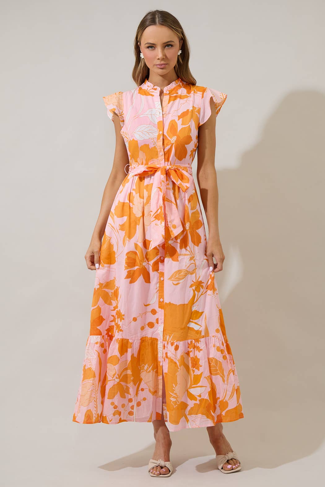 Sugarlips - Lenira Floral Riah Button Down Maxi Dress