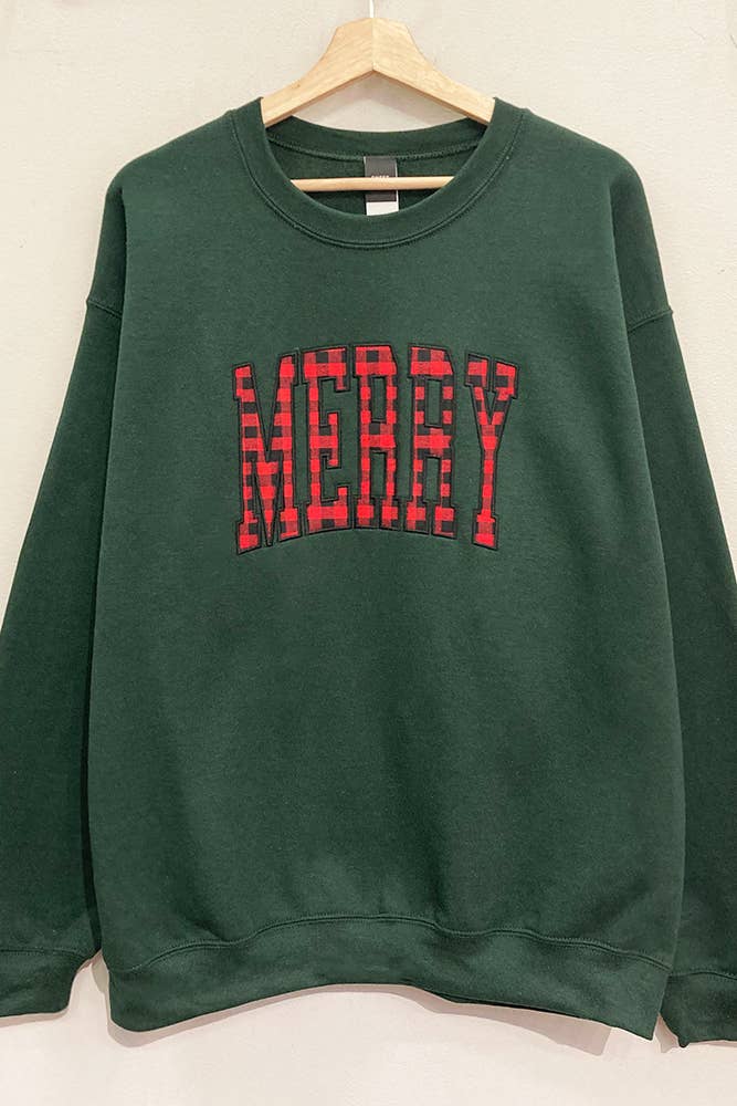 Sweet Claire - Merry Applique Holiday Sweatshirt