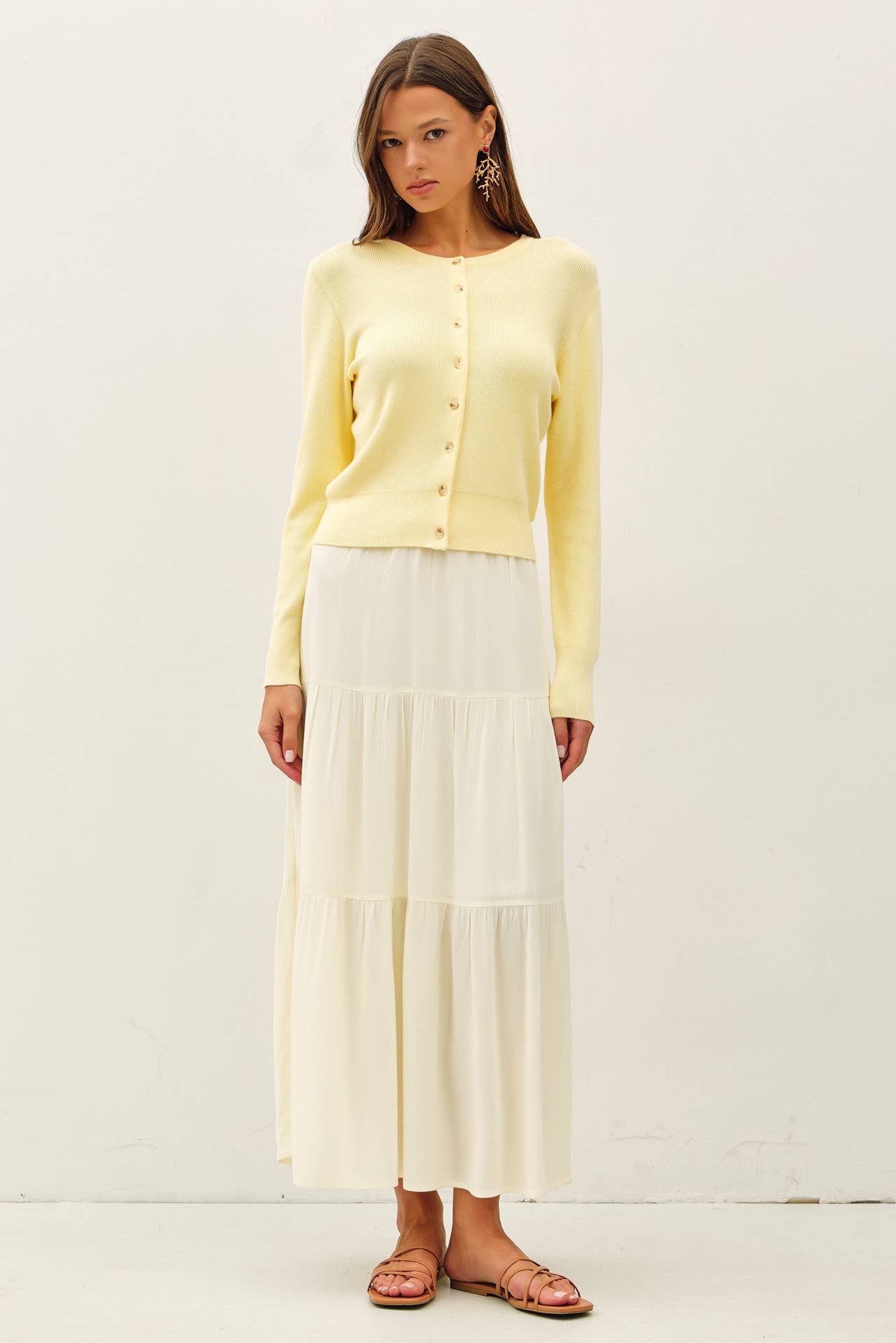 Be Cool - SMOCKED WAIST TIERED MAXI SKIRT