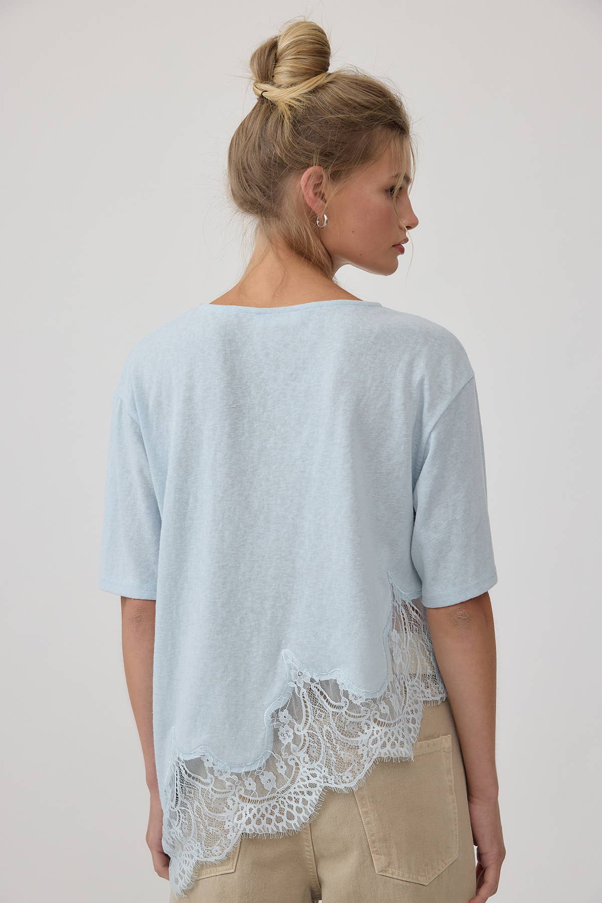 RAISONNEL - Slub Knit Lace Hem Tee - RTK1154