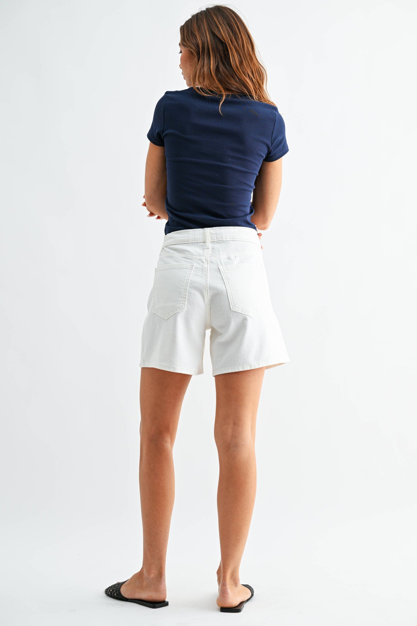 JBD -  Lightweight Linen Tie Waist Longer Short