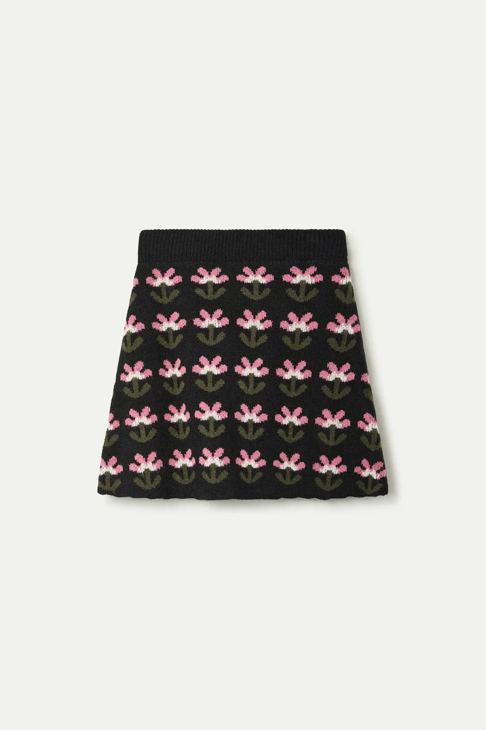 Compañía Fantástica - Jacquard Knit Flower Skirt