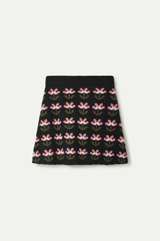 Compañía Fantástica - Jacquard Knit Flower Skirt