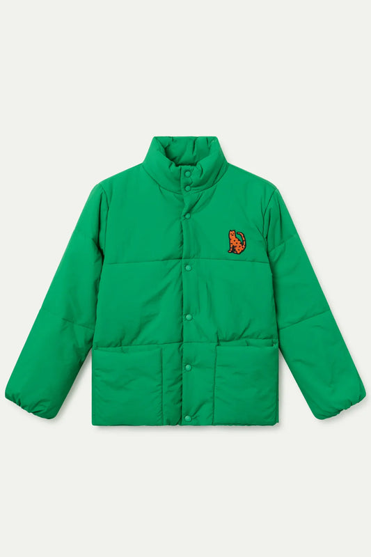 Compañía Fantástica - Green Puffer Jacket w/ Jaguar Detail