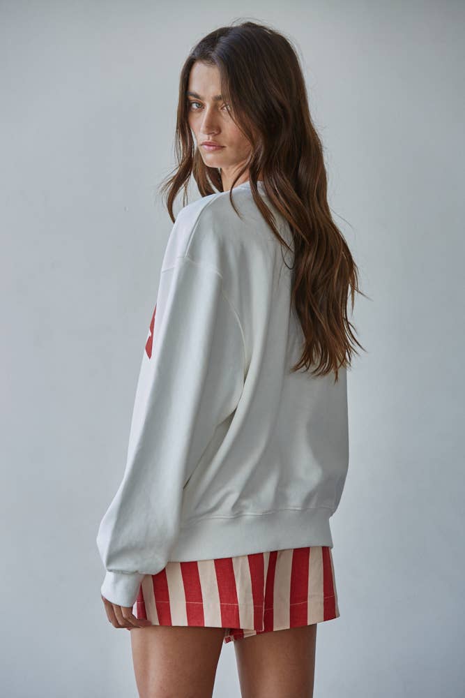By Together -Knit Cotton Polyester French Terry Crew USA Pullover