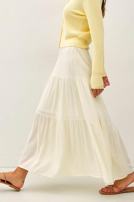 Be Cool - SMOCKED WAIST TIERED MAXI SKIRT