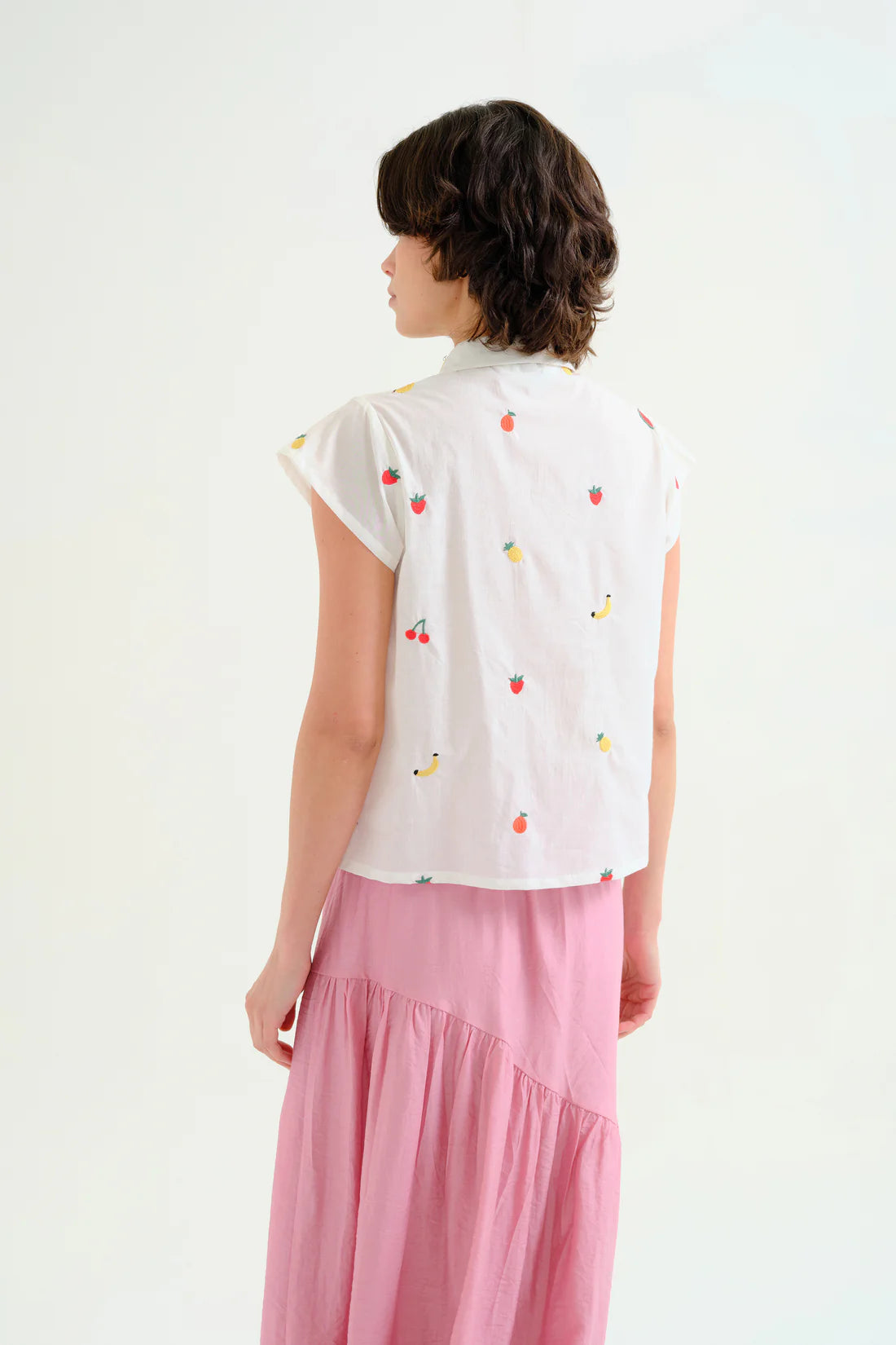 Compania Fantastico Embroidered All Over Print Fruit Shirt