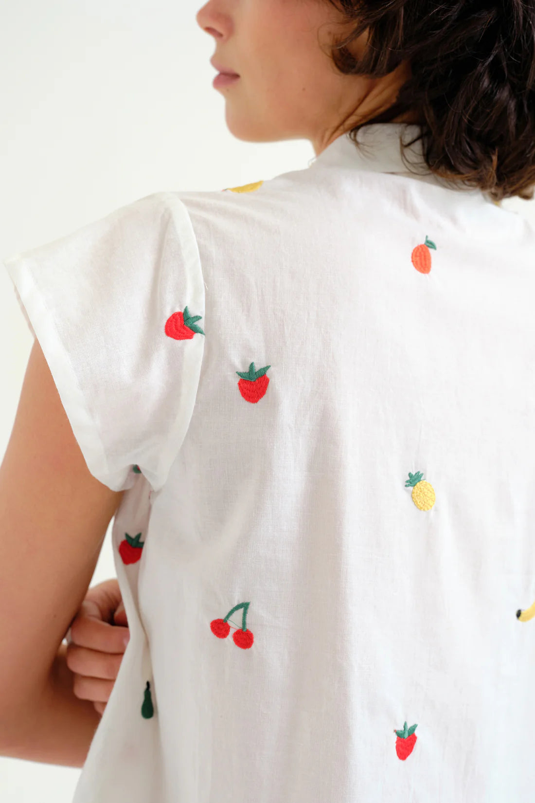 Compania Fantastico Embroidered All Over Print Fruit Shirt