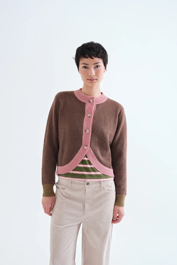 Compania Fantastică Two Tone Knit Cardigan