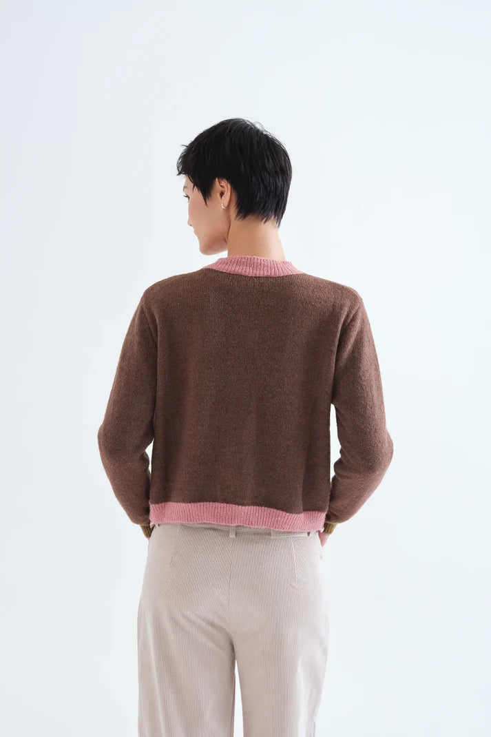 Compania Fantastică Two Tone Knit Cardigan