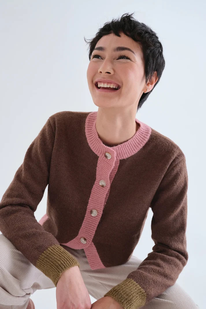 Compania Fantastică Two Tone Knit Cardigan