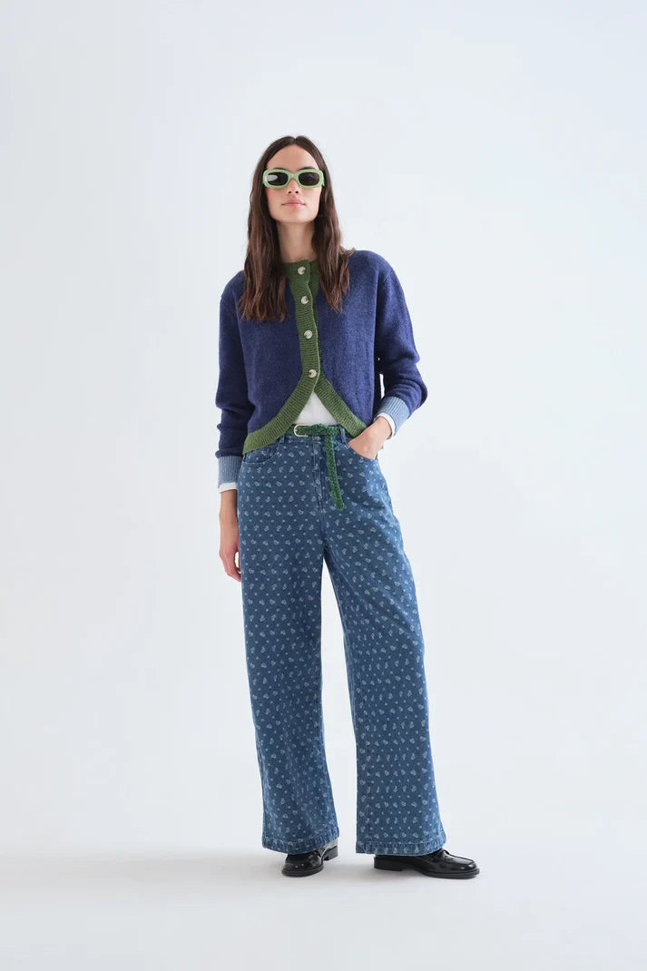 Compania Fantastică Two Tone Knit Cardigan
