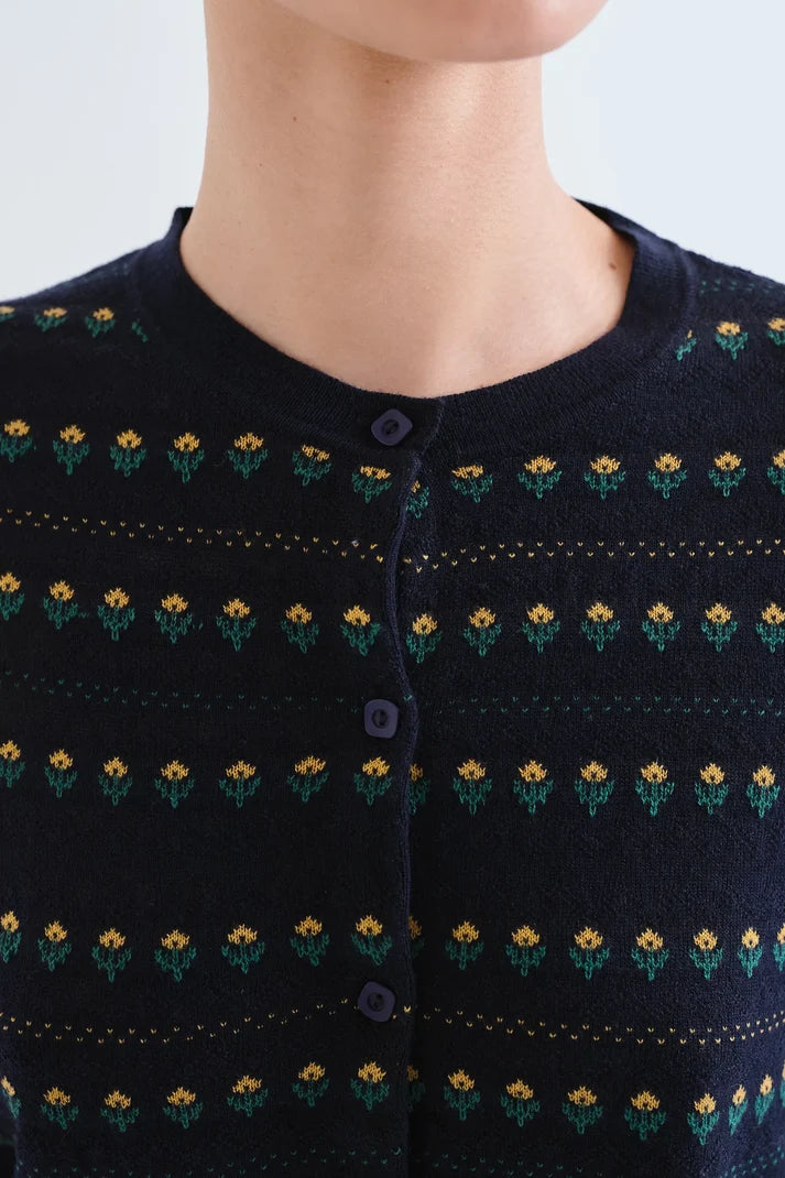Compania Fantastică Cardigan with Embroidered Flowers