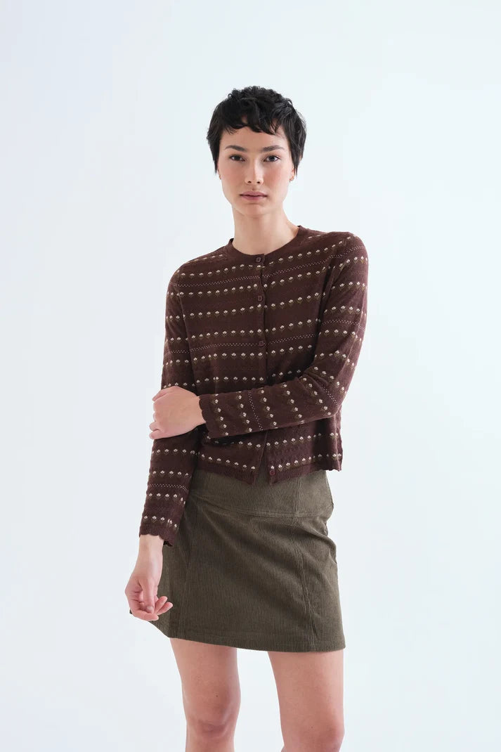 Compania Fantastică Cardigan with Embroidered Flowers