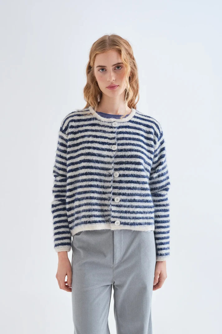 Compania Fantastică Blue Striped Cardigan