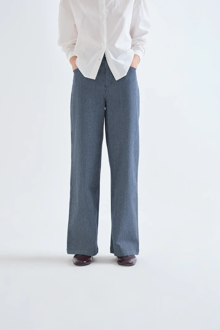 Compania Fantastica Blue and White Striped Jeans