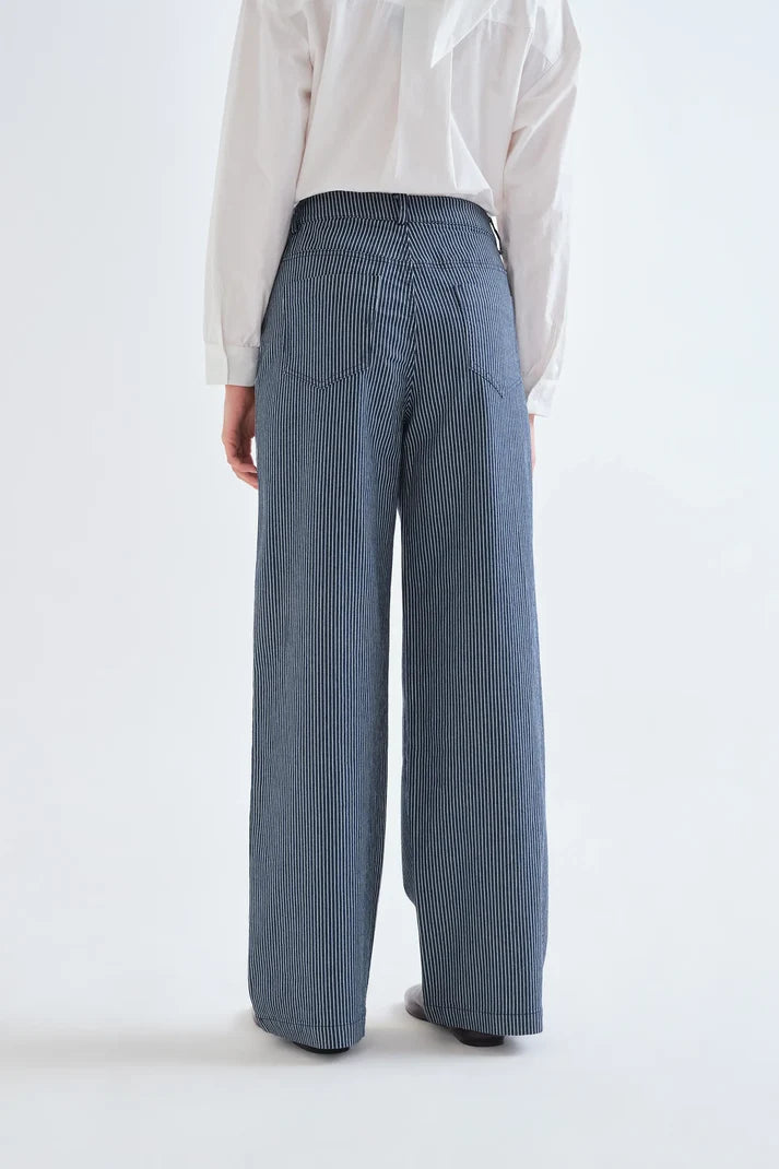 Compania Fantastica Blue and White Striped Jeans