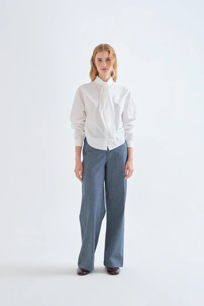 Compania Fantastica Blue and White Striped Jeans